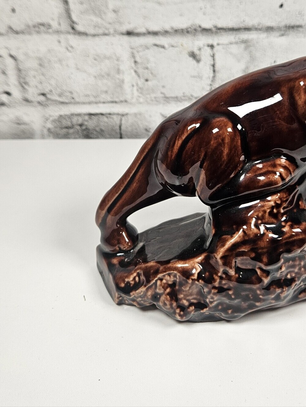 Blue Mountain Pottery Brown Cougar Panther Figurine Canadian Art Pottery - Picture 9 of 12